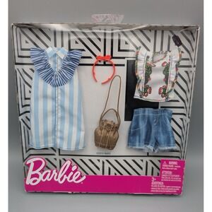 Barbie Floral Pinstripes‎ Fashion 2 Pack  Mattel 2018 FXJ63 New Sealed